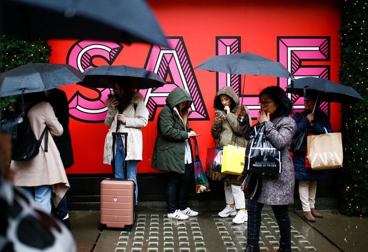 Shoppers on Oxford Street during Boxing Day sales in central London.