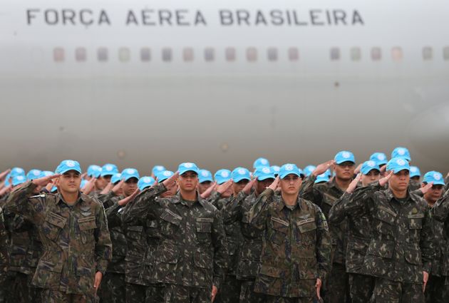 Imagen de archivo de cascos azules brasileños en