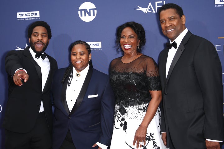 Malcolm Washington, Katia Washington, Pauletta Washington, and Denzel Washington attend the American Film Institute's 47th Life Achievement Award Gala Tribute To Denzel Washington at Dolby Theatre on June 6, 2019 in Hollywood, California.