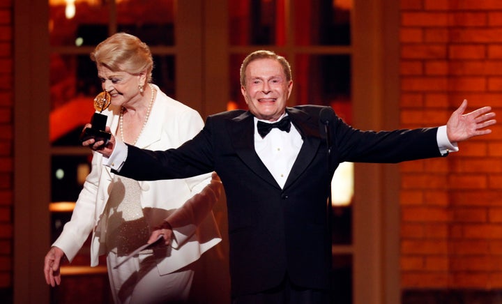 Jerry Herman accepted a Special Tony Award for Lifetime Achievement in the Theater from Angela Lansbury at the 63rd Annual Tony Awards in New York in 2009.