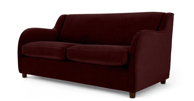 Made, Helena Sofabed, Plush Burgundy Velvet
