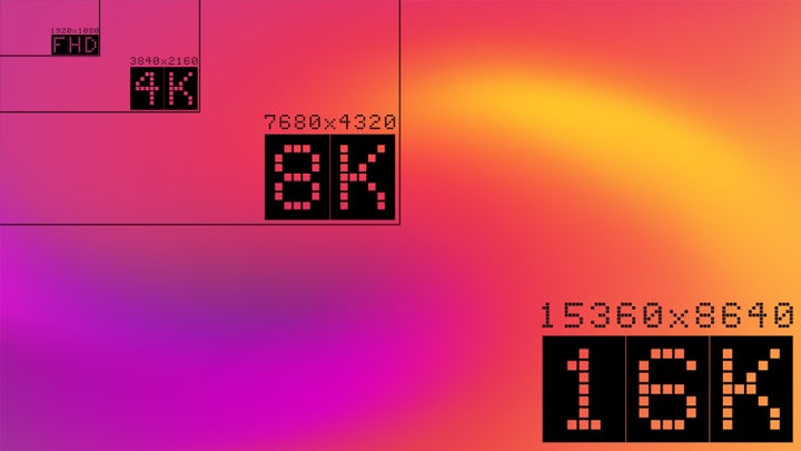 Ultra high resolution 16k comparison mockup.