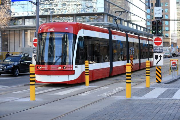The new streetcar model is longer and sleeker, with no steps.