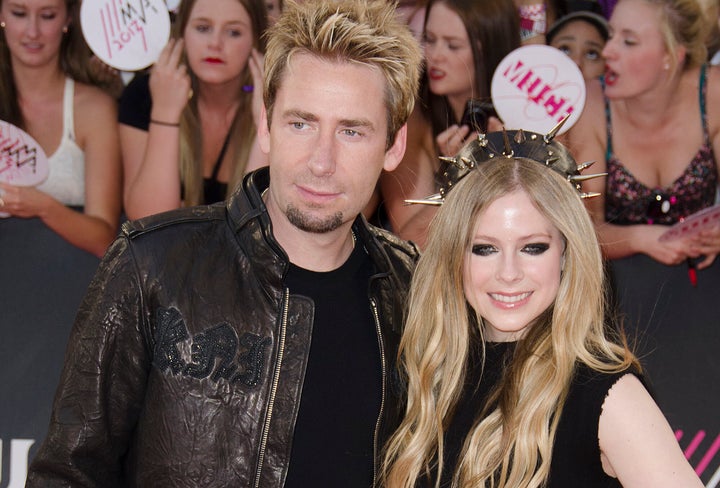 Chad Kroeger and Avril Lavigne on the red carpet at the 2013 MuchMusic Video Awards.