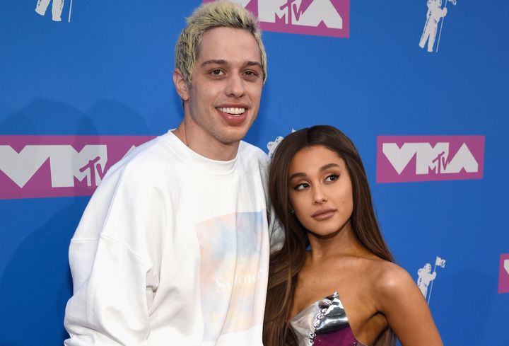 Pete Davidson and Ariana Grande at the 2018 MTV Video Music Awards.
