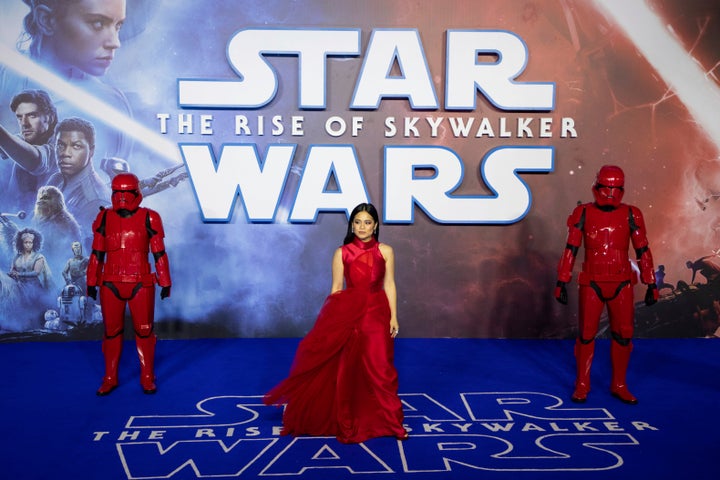 Kelly Marie Tran at the "Star Wars: The Rise of Skywalker" premiere in London.