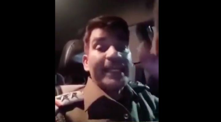 Rakesh Tyagi in the video that got him arrested. 