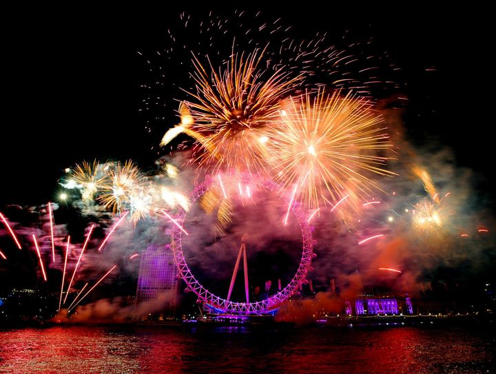 Fireworks in central London hail the start of a new decade... 2010. 