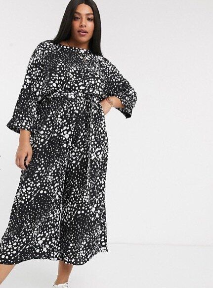 ASOS DESIGN Curve Tie Waist Jumpsuit