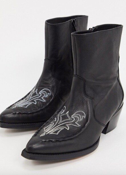 Gestuz Emelia Western Leather Cowboy Boots