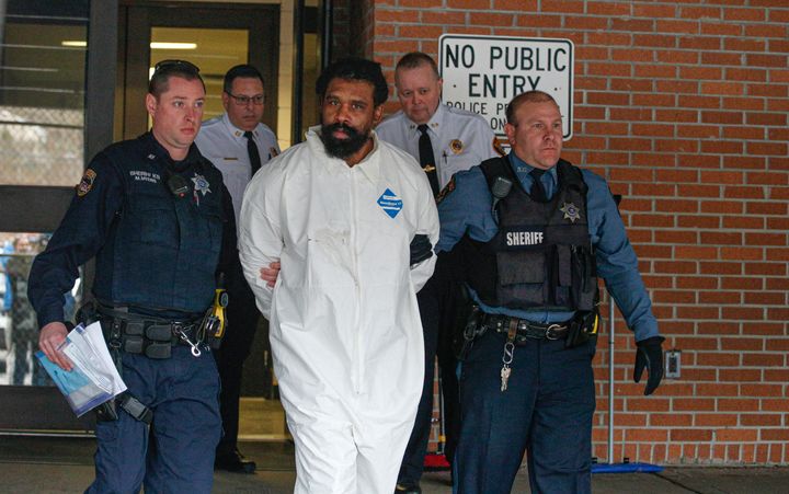 Grafton E. Thomas leaves the Ramapo Town Hall in Airmont, New York after being arrested on December 29, 2019. 