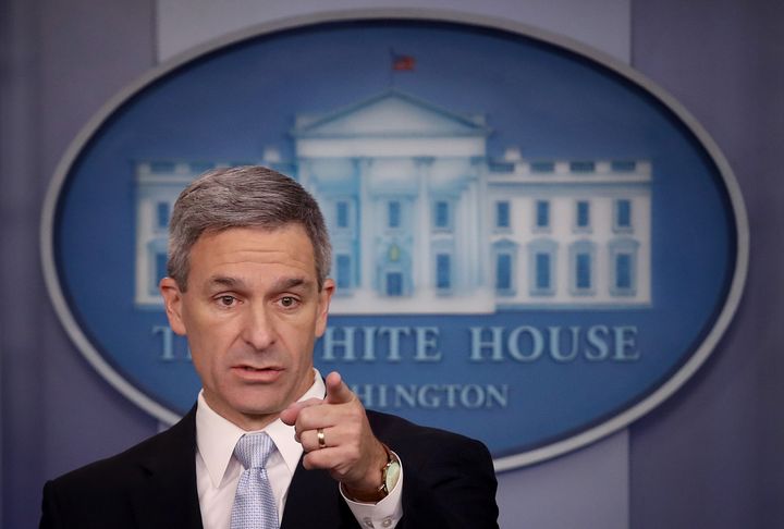 DHS acting Deputy Secretary Ken Cuccinelli implied that a U.S. citizen accused of stabbing five Hasidic Jews did so because his father was an undocumented immigrant who received legal status decades ago.
