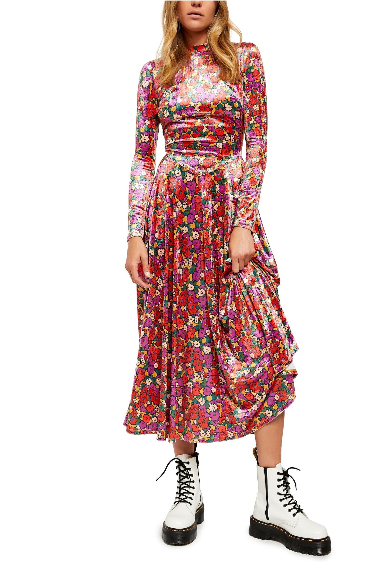 nordstrom red velvet dress