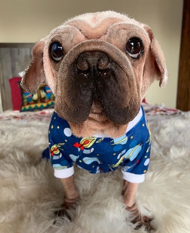 Mork in his special space PJs in his Los Angeles home.