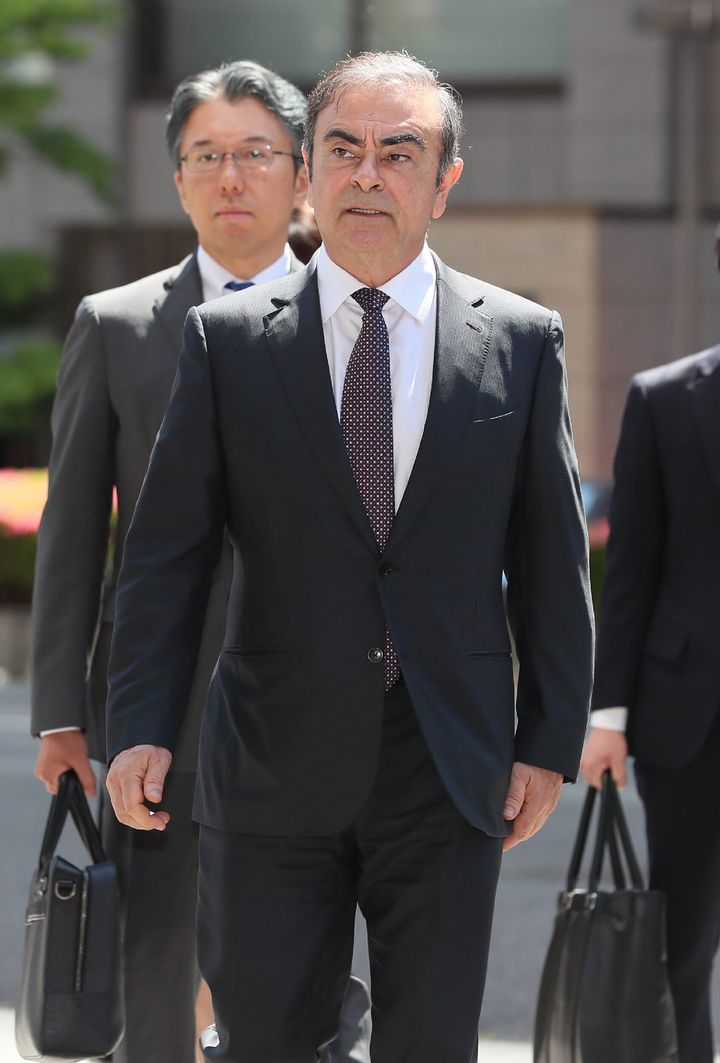 Carlos Ghosn arrives, el pasado 23 de mayo, acudiendo a una cita en los juzgados de Tokio. 