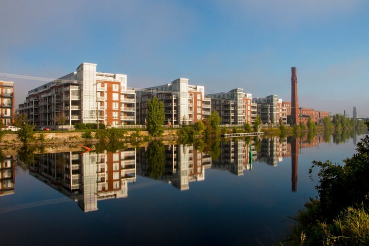 Condo buildings along the Lachine Canal in Montreal's Saint-Henri neighbourhood. The city's unexpectedly red-hot housing market has been one of the year's big real estate stories.