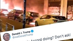 Sur fond de voitures brûlées, Trump se moque de Macron pour le Nouvel