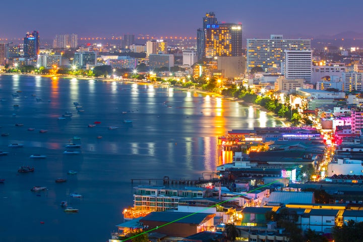 Pattaya city beach at Pratumnak Viewpoint, Pattaya,Thailand.