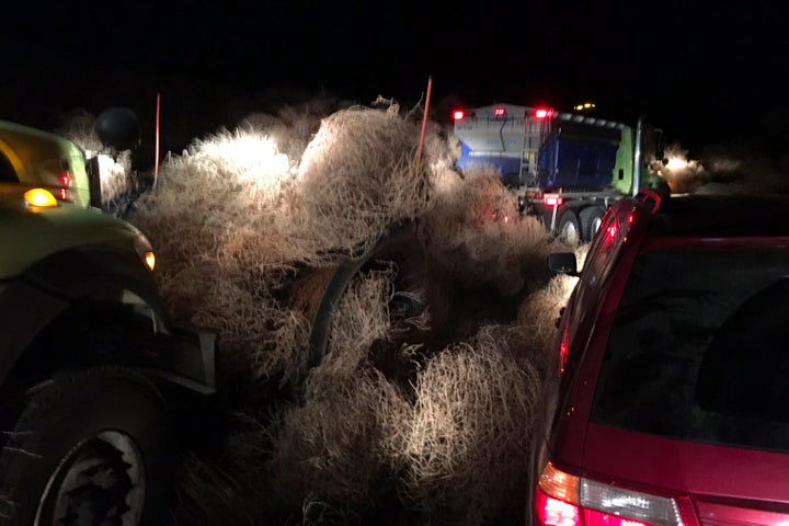 In this image taken Tuesday evening, Dec. 31, 2019, and provided by the Washington State Patrol, Washington State Department