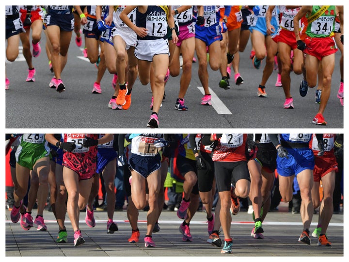 上が男子高校駅伝（2019年12月22日）、下がニューイヤー駅伝（2020年1月1日）