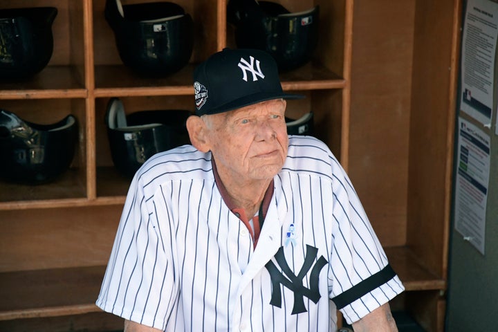 New York Yankees' pitcher Don Larsen in 2018. He died on Wednesday at the age of 90. qhxidiqxkiqxrinv