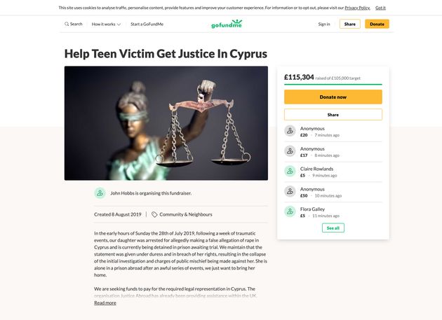 Fundraiser For British Teen Convicted Of Lying About Cyprus Gang Rape Raises £115,000