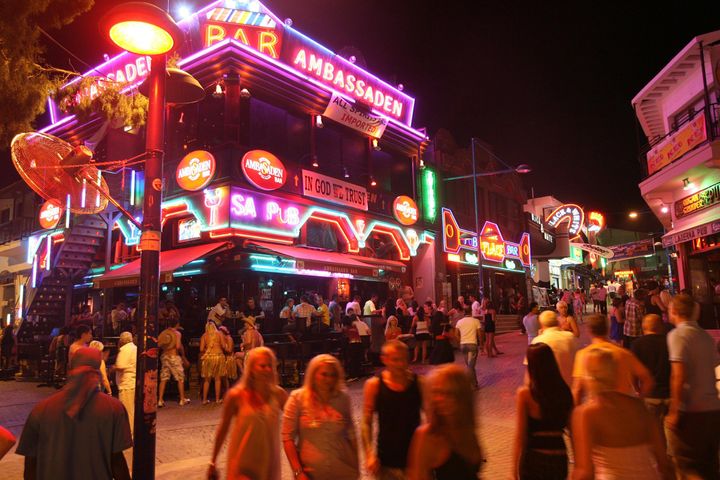 One of the main strips in Ayia Napa, Cyprus. (Stock photo). 