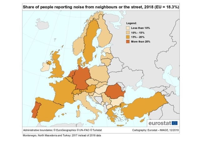 Eurostat: Ποιοι Ευρωπαίοι έχουν τους πιο θορυβώδεις γείτονες – Τι ισχύει για την