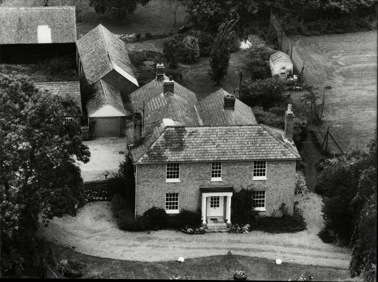 An aerial view of White House Farm in Tolleshunt D'arcy, Essex 