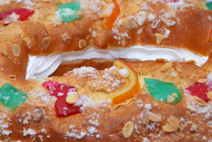 fruta escarchada en el roscón