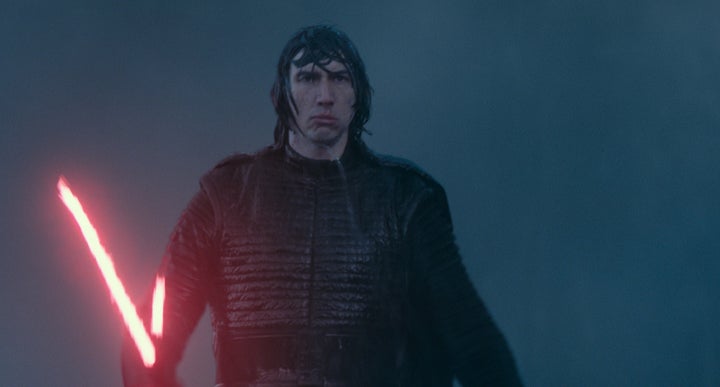 Kylo Ren probably wishing he had an umbrella.