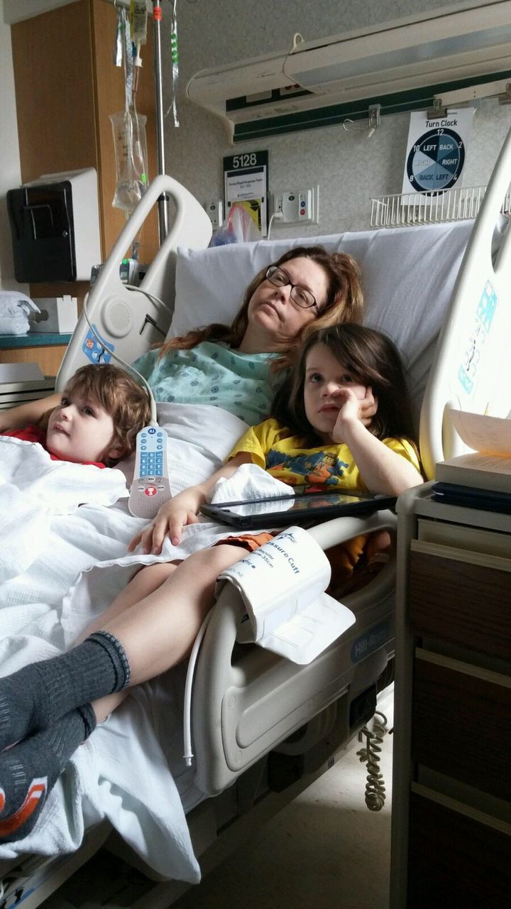 Right after I was moved out of the intensive care unit, my kids were allowed to visit me.