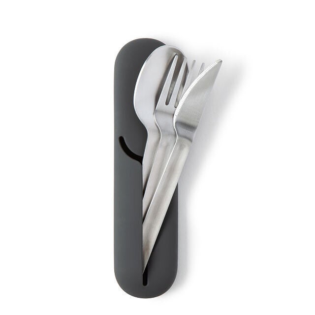 W & P Porter Stainless Utensil Set with Silicon Pouch Charcoal