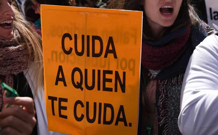 Imagen de archivo de una protesta en Madrid por la Sanidad Pública. 
