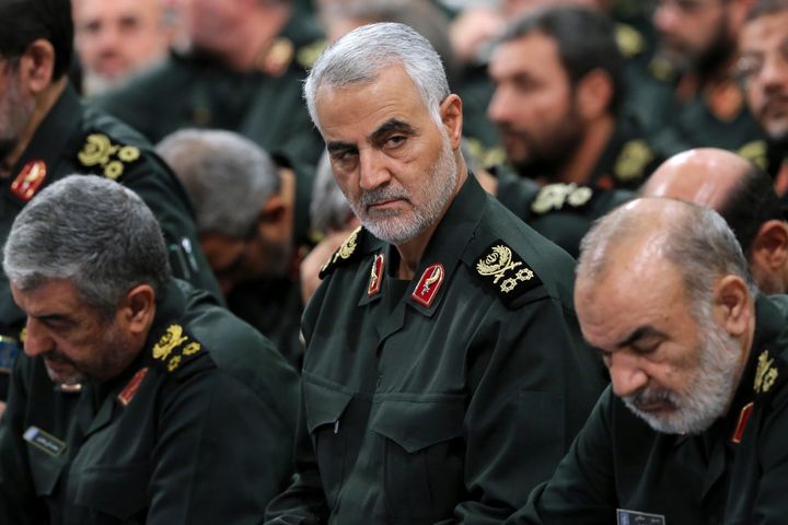 Revolutionary Guard Gen. Qassem Soleimani, center, in 2016. He was assassinated early Friday by a U.S. airstrike.