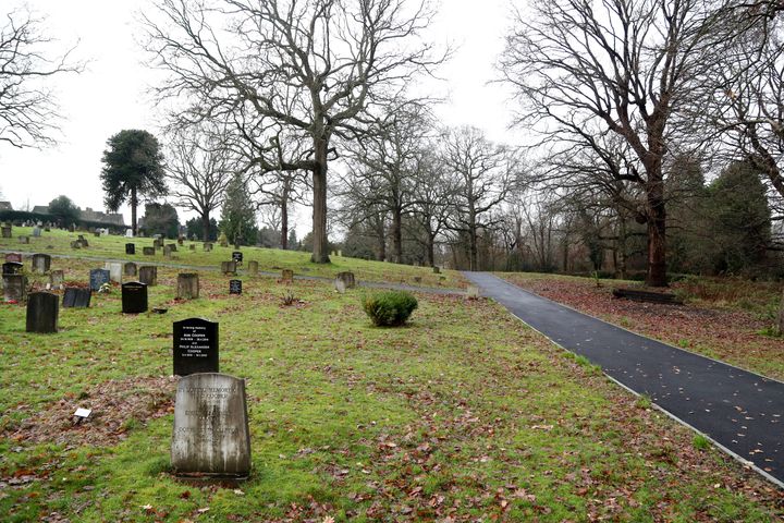 A view of the area in Haywards Heath Cemetery, West Sussex, where the Bolney Torso is buried 