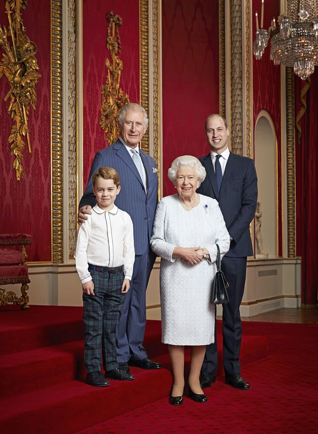 Prince George Grins Alongside Prince William, Prince Charles And The Queen In New Portrait