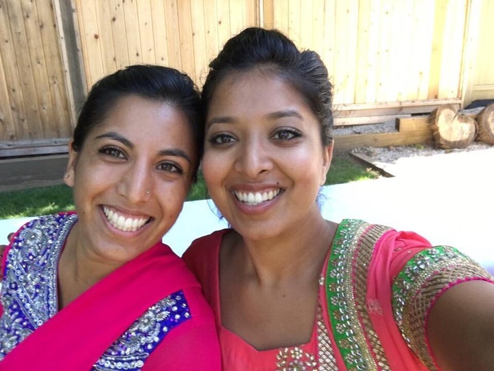 Nath, left, and her cousin, Alisha Ismail, both grew up reluctant to speak their family's language, Hindi.