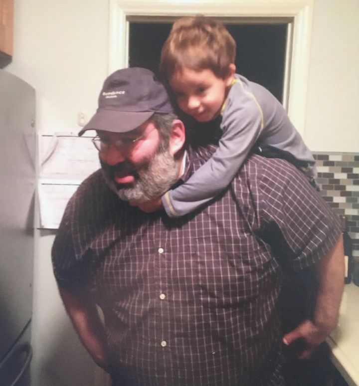 Michael J. Stern's brother Lee, posing with a friend's son in 2012.