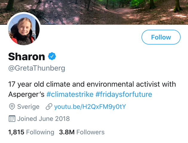 Greta Thunberg Leans Into Quiz Show Meme Changes Twitter Name To Sharon Huffpost