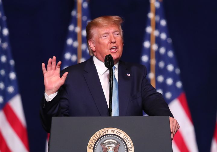 President Donald Trump speaks at campaign on Jan. 3, 2020 in Miami, Florida. 