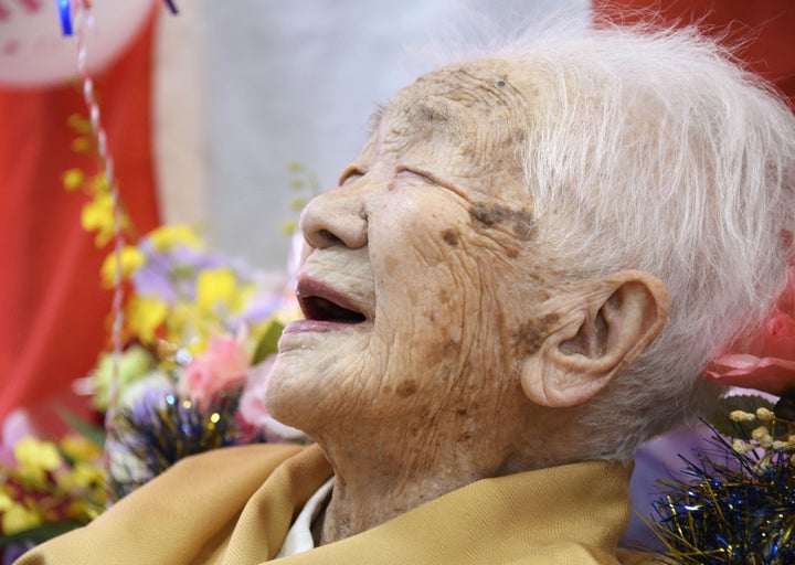 Tanaka, seen on Sunday, was last year confirmed as the oldest living person by Guinness World Records.