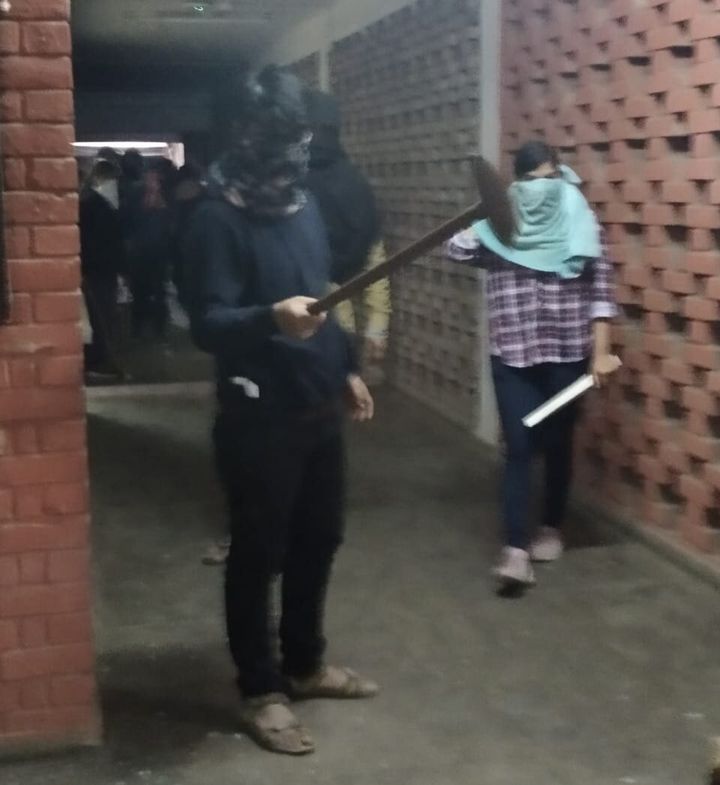Masked attackers at JNU.