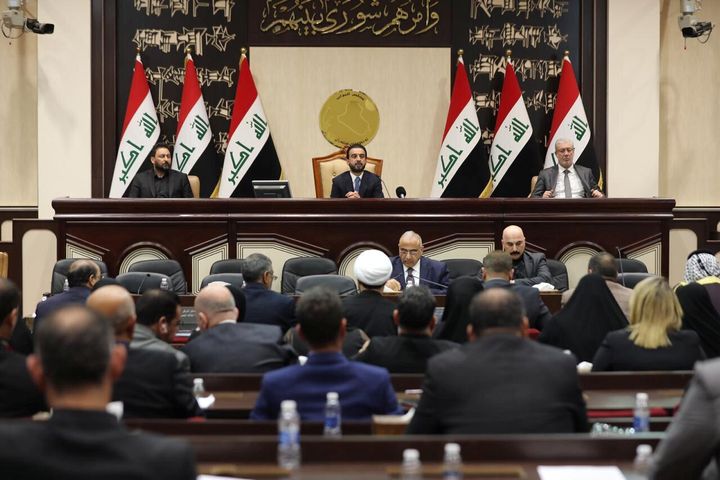 Members of the Iraqi parliament are seen at the parliament in Baghdad, Iraq.