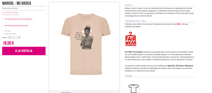 La camiseta de Marisol en la web invisible.coop