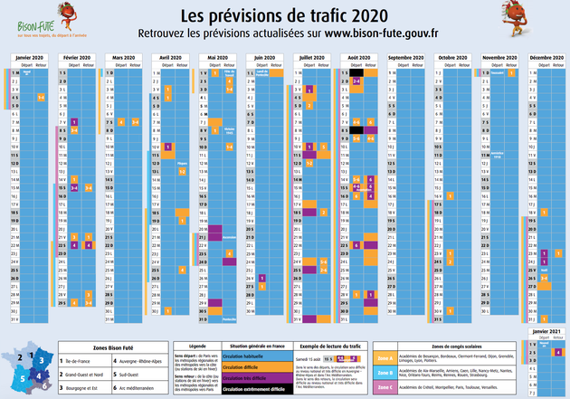 bison futé calendrier