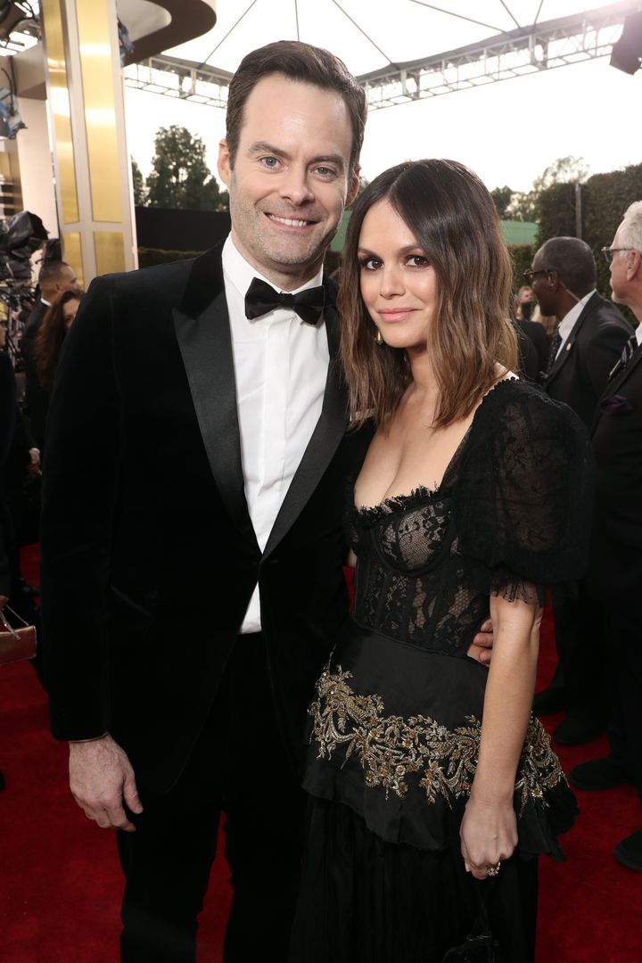 Bill Hader and Rachel Bilson arrive to the 77th Annual Golden Globe Awards held at the Beverly Hilton Hotel on January 5, 2020. 