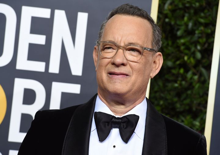 Tom Hanks arrives at the 77th annual Golden Globe Awards at the Beverly Hilton Hotel.