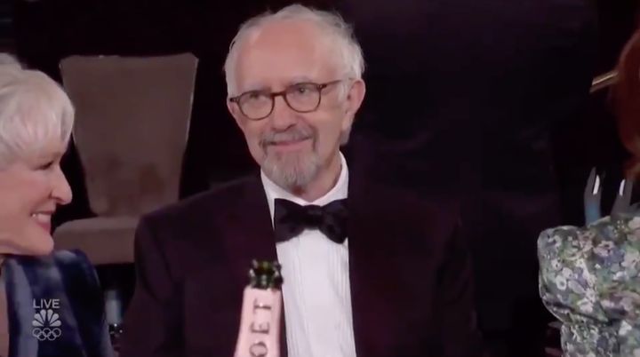Jonathan Pryce – star of The Two Popes – reacts to Ricky's joke about the film