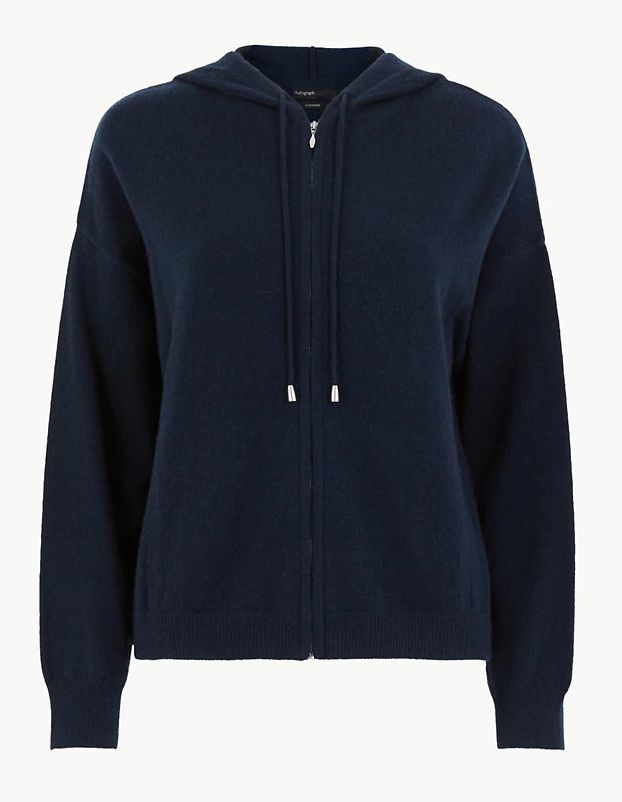 Pure Cashmere Cropped Hoodie, Marks and Spencer